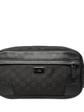 Gucci GG Nylon Belt Bag Waist Pouch Black